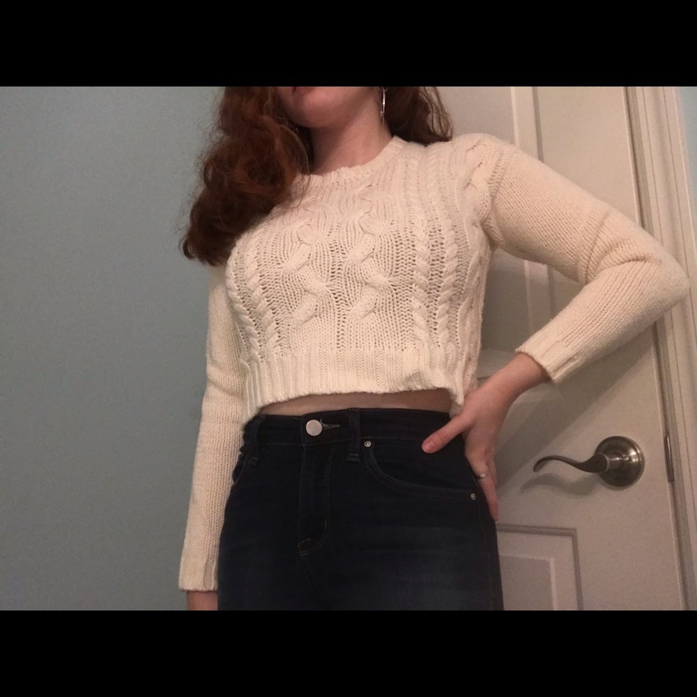 Luca couture cream cropped sweater